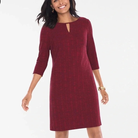 Chico’s Red Heathered Ribbed Dress Size XXL - Picture 6 of 7